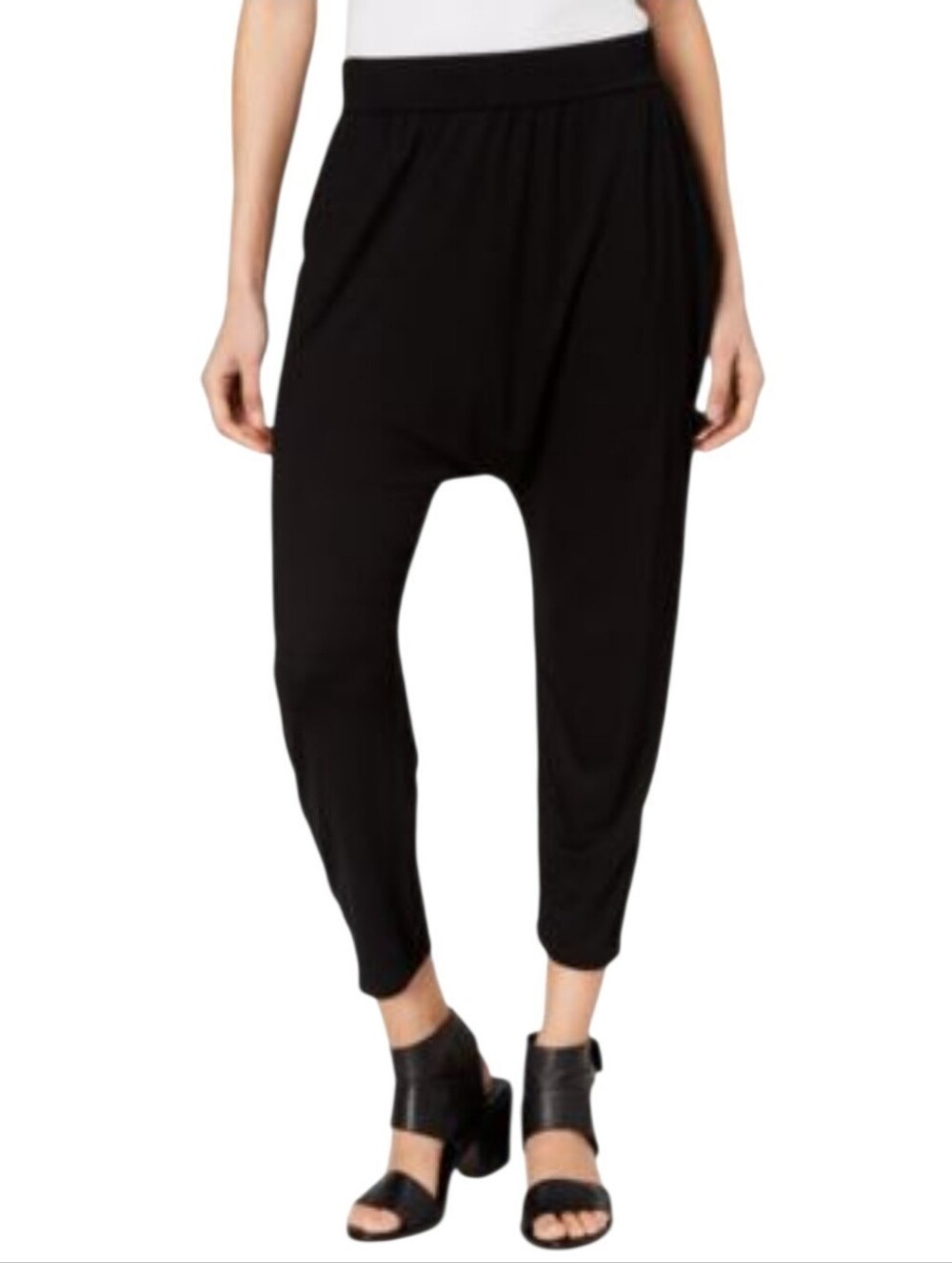 Eileen Fisher Black Drop-Crotch Harem-Style Cargo Pants Women's Size S
